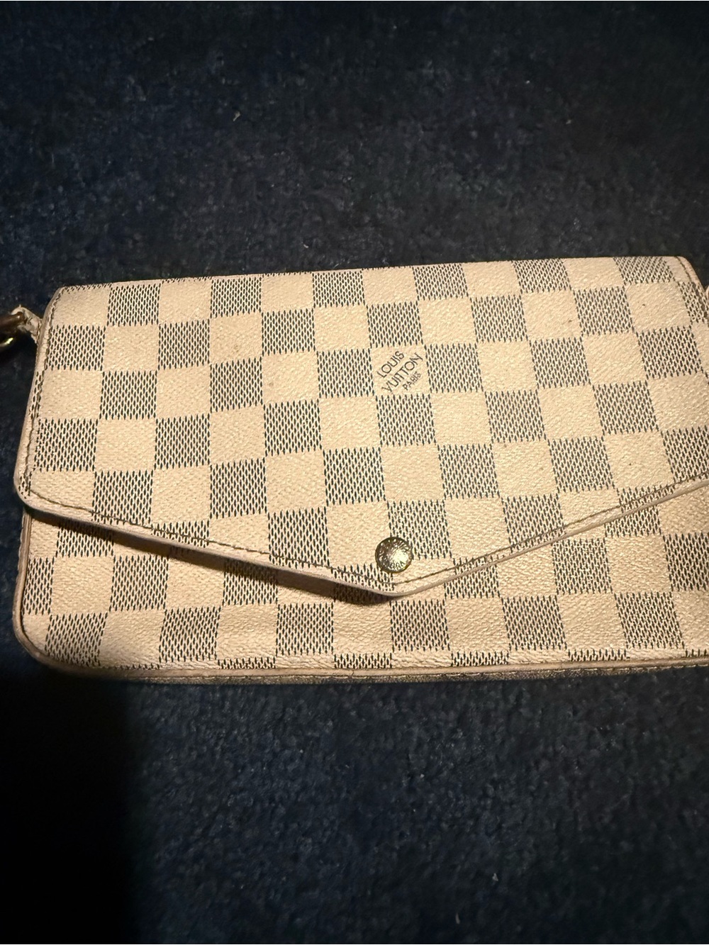 Louis Vuitton Beige and Cream Damier Envelope Clutch